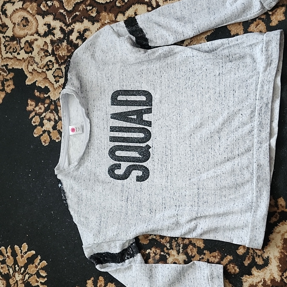 Total Girl Girl's Plus Gray 'Squad' Long Sleeve Sweatshirt; XXL 20.5 Plus
